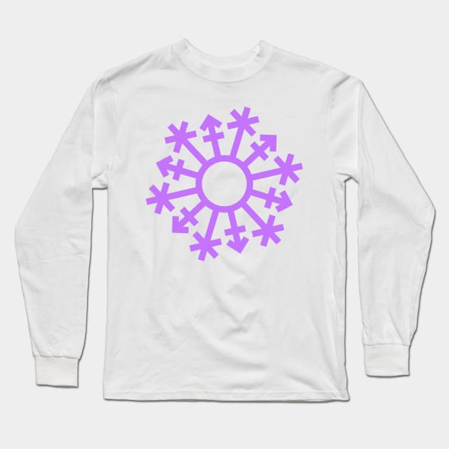 Gender Snowflake - Purple - No Text Long Sleeve T-Shirt by GenderConcepts